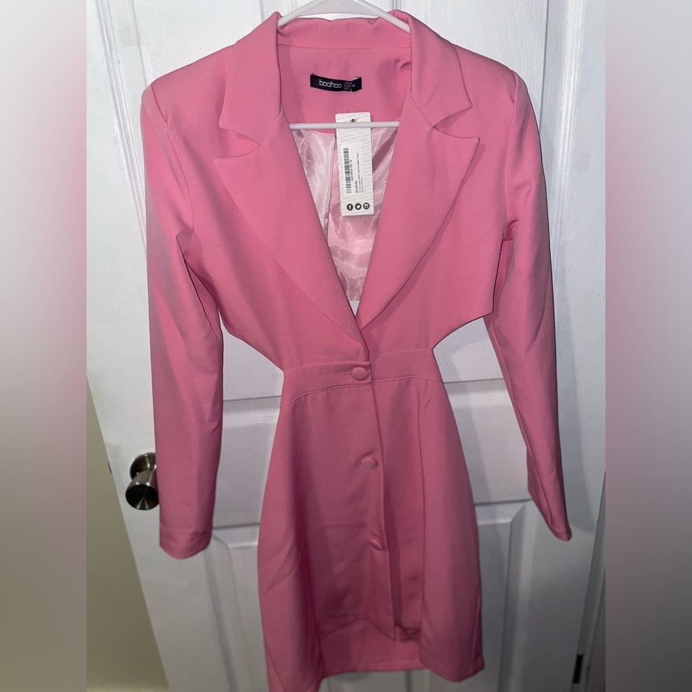 Booboo CUT OUT OPEN BACK TAILORED BLAZER DRESS Pink
